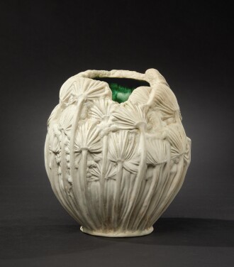 View 1 of Lot 316: "Queen Anne's Lace" Favrile Pottery Vase
