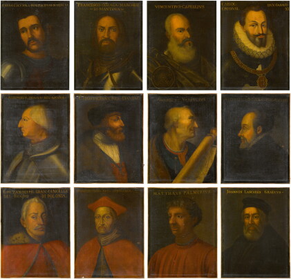 Catalog image of A set of 12 historical portraits comprising: Sciarra Colonna (1270-1329); King …