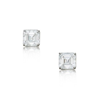 View 1 of Lot 3: Pair of Diamond Earrings
