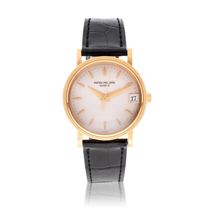 Catalog image of Calatrava, Ref. 3802/200R | A pink gold wristwatch with date | Circa 1997