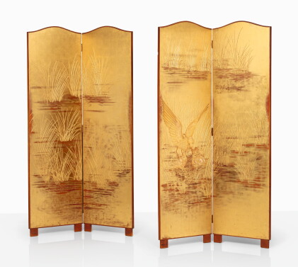 Catalog image of jean dunand | pair of spatules-yvan panel screens [paire de paravents spatules-yvan]