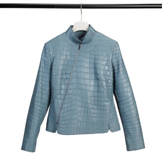 View 1 of Lot 145: Bleu Tempete Crocodile Jacket, Size 36