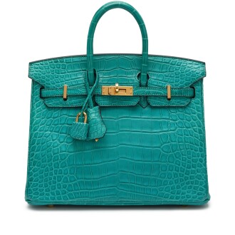 View 1 of Lot 120: Bleu Paon Matte Alligator Birkin 25 Gold Hardware, 2016