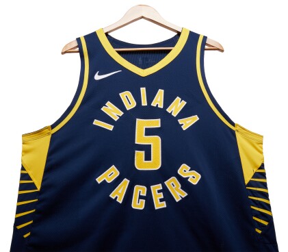 View 1 of Lot 39: Jarace Walker Indiana Pacers 2023-2024 Game Worn Icon Edition Jersey