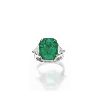 212. platinum, 18 karat gold, emerald and diamond ring, hamilton