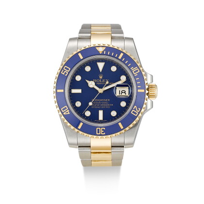 Catalog image of rolex | submariner, reference 116613, a stainless steel, yellow gold and diamon…