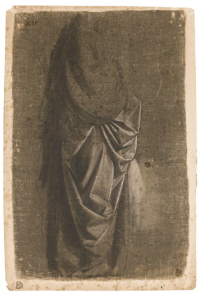 Catalog image of andrea del verrocchio | drapery study of a standing figure facing right, in profile