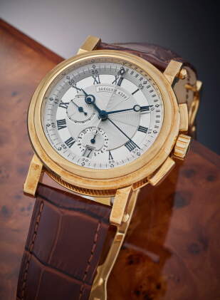 Catalog image of Reference 5827BA/12/9Z8 Horloger de la Marine | A yellow gold automatic flyback…