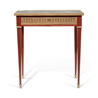 View 1 of Lot 224: A Louis XVI Gilt Bronze-Mounted Mahogany Small Centre Table by Richter, Last Quarter 18th Century