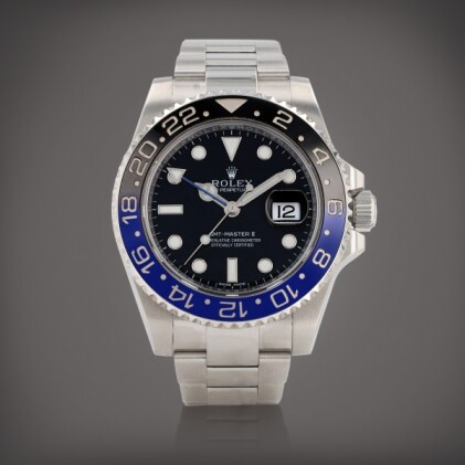 View 1 of Lot 164: 'Batman' GMT-Master II, reference 116710 Montre bracelet en acier avec deux fuseaux horaires et date | Stainless steel dual time zone wristwatch with date and bracelet Circa 2015 | Vers 2015
