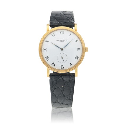 Catalog image of Calatrava Ref. 3919, Yellow gold wristwatch Circa 1990