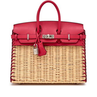 View 1 of Lot 18: Limited Edition Framboise Swift and Osier Wicker Birkin Picnic 25 Palladium Hardware, 2021