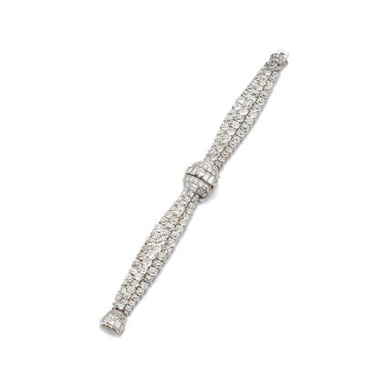 Catalog image of Diamond bracelet-wristwatch, 1950s