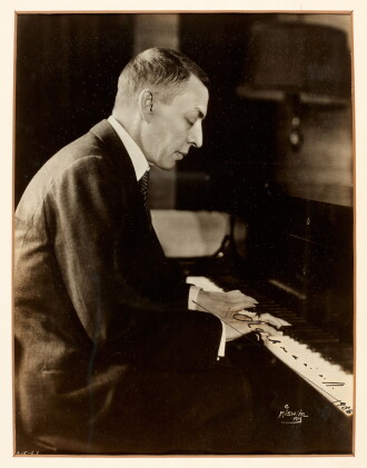 Catalog image of S. Rachmaninov, signed photograph, framed and glazed, 1936