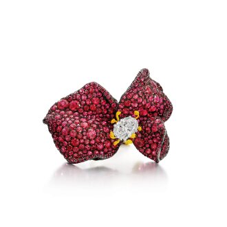 View 1 of Lot 1859: Diamond and Ruby Ring | 趙心綺 | 1.81克拉 橢圓形 D色 鑽石  配 紅寶石 戒指