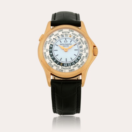 Catalog image of World Time, Reference 5110R | A pink gold world time wristwatch with prototype …