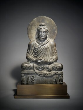 View 1 of Lot 357: A Gray Schist Figure of Shakyamuni Buddha Ancient Region of Gandhara, 2nd/3rd Century