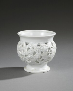 View 1 of Lot 331: A Doccia white porcelain pierced vase, 1750