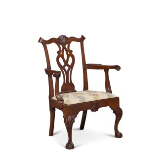 View 1 of Lot 41: A Chippendale Shell-Carved Mahogany Open Armchair, Philadelphia, Pennsylvania, Circa 1770