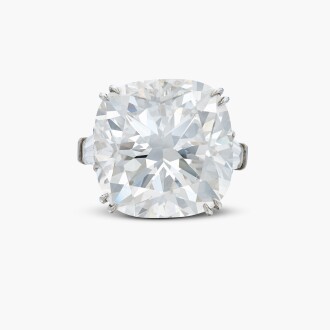 View 1 of Lot 29: Spectacular Diamond Ring 高雅非凡 23.40克拉 枕形 F色 鑽石 戒指  