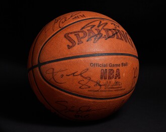 View 1 of Lot 6: 2000 NBA Finals Game 6 Championship Clinching Game Used Ball | Kobe Bryant’s First NBA Championship | Shaquille O'Neal First NBA Championship & 41 Points | Signed by 12 Members of the Los Angeles Lakers including Hall of Fame Inductees Kobe Bryant and Shaquille O'Neal