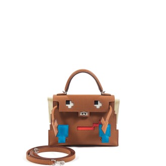 View 1 of Lot 154: Limited Edition Gold, Bleu Zanzibar, Rose Texas and Jaune Milton Epsom Quelle Idole Kelly Doll Picto Palladium Hardware, 2024 