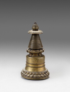 View 1 of Lot 108: A copper-alloy stupa Tibet, 13th century | 西藏 十三世紀 銅合金佛塔