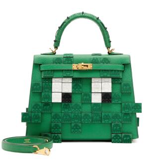 View 1 of Lot 59: Limited Edition Jay Ahr Pixels Act I Cactus Epsom Kelly 25 Sellier Gold Hardware, 2018