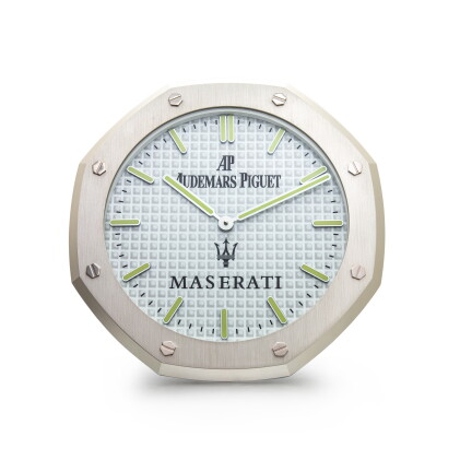 Catalog image of Audemars Piguet | Royal Oak Maserati| A stainless steel wall clock, Circa 2010 …