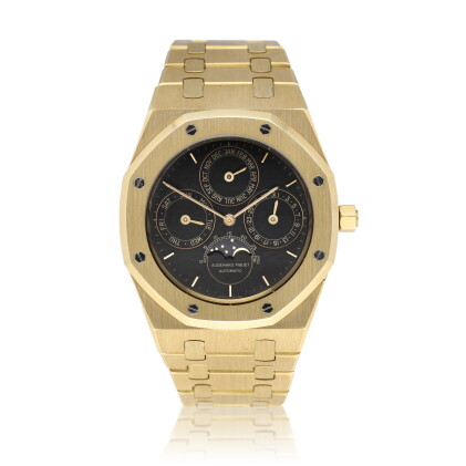 Catalog image of Royal Oak Perpetual Calendar, Ref. 25554BA Yellow gold perpetual calendar wrist…