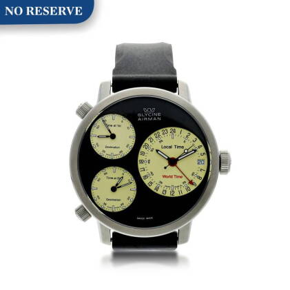 Catalog image of glycine | reference 3829 airman a stainless steel automatic wristwatch with qua…