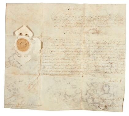 Catalog image of king charles ii, document signed, as prince of wales, 1645 with two other documents