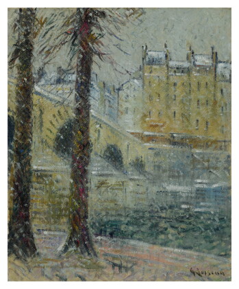 Catalog image of gustave loiseau | le pont marie, effet de neige