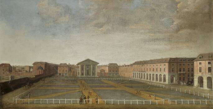 English School, London, a view of the Piazza, Covent Garden, Est £10,000-15,000