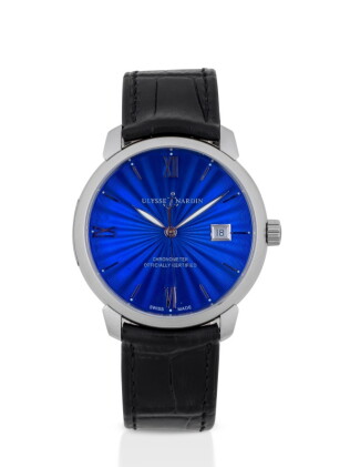 Catalog image of ulysse nardin | classico, ref 8153-111 stainless steel wristwatch with date and…