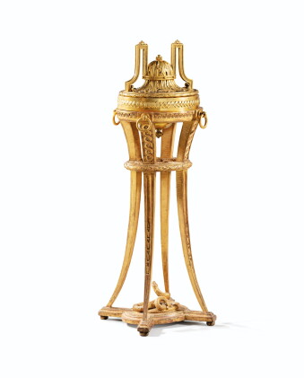 Catalog image of a louis-xvi gilt-wood and gilt-bronze censer athénienne, bronze stamped "godill…