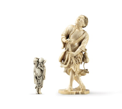 Catalog image of An ivory netsuke study of Chokwaro Sennin, Japan, Edo period, 18th century