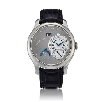 View 1 of Lot 2146: Octa | Jour et Nuit Ruthenium A limited edition platinum wristwatch with date, power reserve, day and night indication, ruthenium dial and movement, Circa 2002 | F.P. Journe | Octa Jour et Nuit Ruthenium |  限量版鉑金腕錶，備日期、動力儲備、晝夜顯示、釕金屬錶盤及機芯，約2002年製