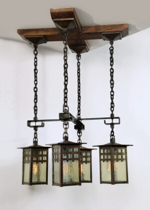 Catalog image of gustav stickley | four-light chandelier, model no. 670