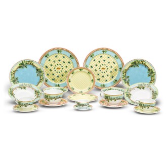 View 1 of Lot 45: Versace Rosenthal, A Versace Rosenthal "Ivy Leaves Passion" pattern dinner service, 20th century