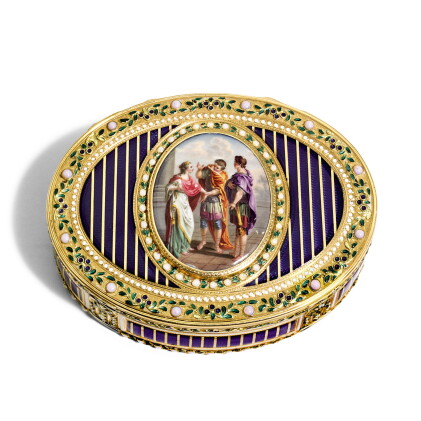 Catalog image of A gold and enamel snuff box, Jean-Etienne Blerzy, Paris, 1784
