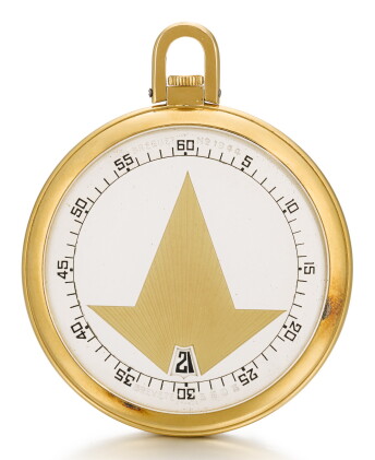 Catalog image of a gold wandering jump hour keyless lever watch no. 1944, sold to monsieur a. br…