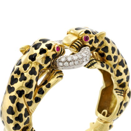 Catalog image of Webb, Enamel, ruby and diamond bangle (Bracciale in smalto, rubini e diamanti, Webb)