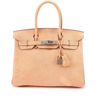 View 1 of Lot 102: Limited Edition Orange H Buffalo Dalmatian Birkin 30 Palladium Hardware, 2002