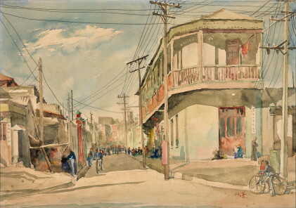 Catalog image of wu guanzhong 吳冠中 | a street in beijing 北京一條街