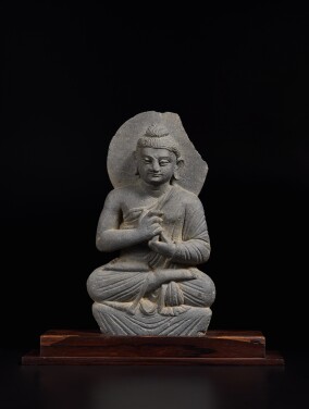 View 1 of Lot 828: A gray schist figure of Shakyamuni Buddha, Ancient region of Gandhara, 3rd / 4th century
