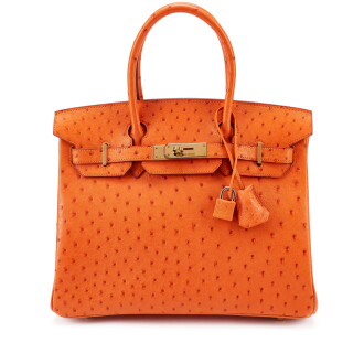 View 1 of Lot 173: Tangerine Ostrich Birkin 30 Gold Hardware, 2002