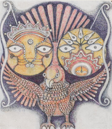 Catalog image of Krishna and Satyabhama on Gāruda