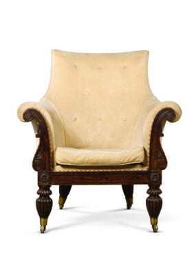View 1 of Lot 6: A Regency simulated rosewood tub armchair, circa 1820