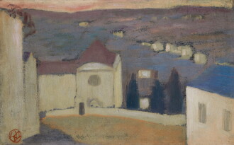 View 1 of Lot 2103: Vue du vieil hôpital, effet de brume